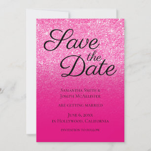 Save The Date Parties scintillant de dégradé rose chaud