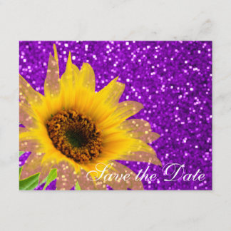 Save The Date Parties scintillant de Mariage de tournesol violet