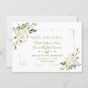 Save The Date Parties scintillant d'or blanc Floral Confetti Mar