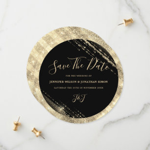 Save The Date Parties scintillant d'or Enregistrer la date Invit