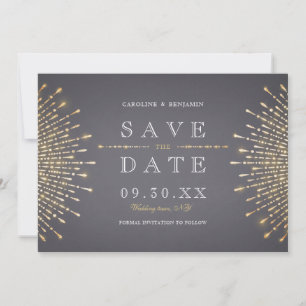 Save The Date Parties scintillant en or glam art déco mariage vi