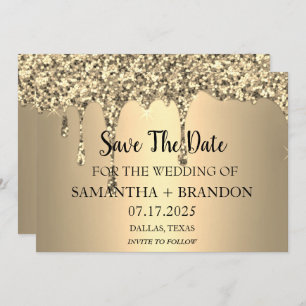 Save The Date Parties scintillant Gold Sparkle Mariage de luxe