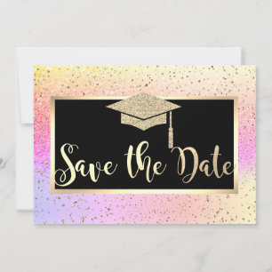 Save The Date Parties scintillant Or Ombre Graduation Enregistre