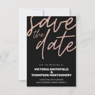 Save The Date Parties scintillant rose Mariage à la mode