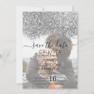Save The Date Parties scintillant violet argenté Confetti Mariag