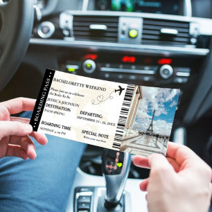 Save The Date Passe d'embarquement Bachelorette Billet Invitatio