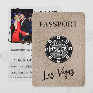 Save The Date Passeport Beige Las Vegas Enregistrer La Date
