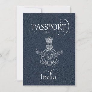 Save The Date Passeport bleu de la marine indienne Enregistrer l