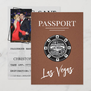 Save The Date Passeport Brown Las Vegas Enregistrer La Date