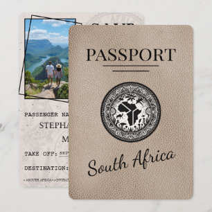 Save The Date Passeport d'Afrique du Sud beige