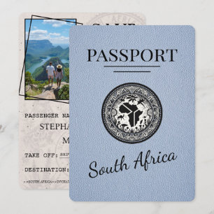 Save The Date Passeport d'Afrique du Sud Dusty Blue