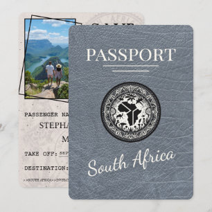 Save The Date Passeport d'Afrique du Sud Silver