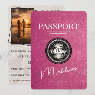 Save The Date Passeport de Magenta Maldives Enregistrer La Date