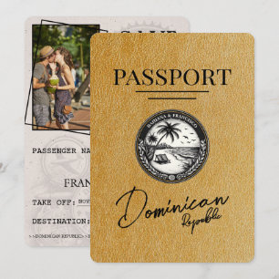 Save The Date Passeport de République Dominicaine Gold