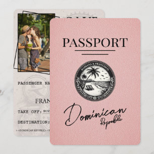 Save The Date Passeport De République Dominicaine Rose Enregistr