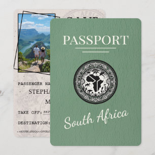 Save The Date Passeport de Sage Green Afrique du Sud