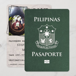 Save The Date Passeport Des Philippines Vertes Enregistrer La Da