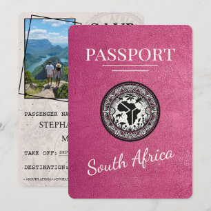 Save The Date Passeport Magenta Afrique du Sud