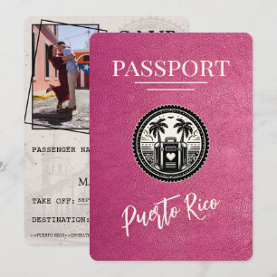 Save The Date Passeport Magenta Porto Rico
