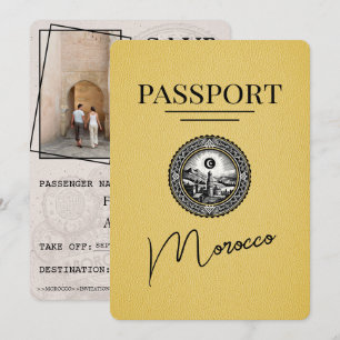 Save The Date Passeport Maroc Jaune Enregistrer La Date
