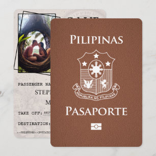 Save The Date Passeport Philippines Brown Enregistrer La Date