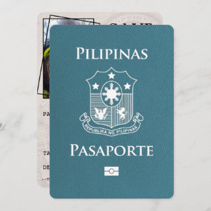 Save The Date Passeport Philippines turquoise Enregistrer La Dat