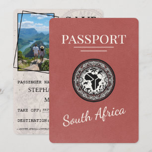 Save The Date Passeport pour l'Afrique du Sud en Bourgogne légèr