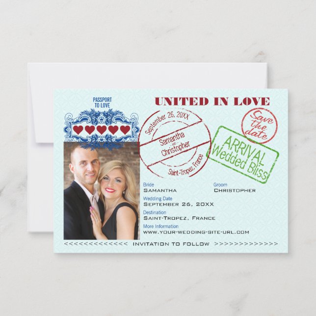 Save The Date Passeport pour l'amour Destination Créative Mariag (Dos)