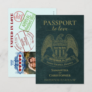 Save The Date Passeport pour l'Amour Destination Créative Mariag