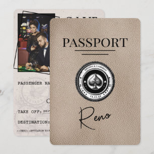Save The Date Passeport Reno Beige Enregistrer La Date