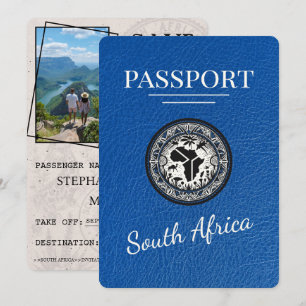 Save The Date Passeport Royal Bleu Afrique du Sud