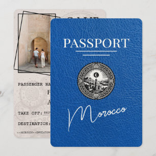 Save The Date Passeport Royal Blue Maroc Enregistrer La Date