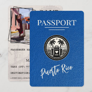 Save The Date Passeport Royal Blue Porto Rico