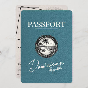 Save The Date Passeport turquoise République Dominicaine Enregis