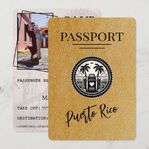Save The Date Passport Gold Porto Rico