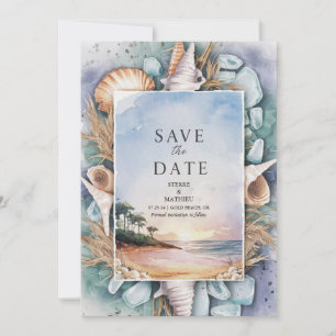Save The Date Pastel Beach Wedding