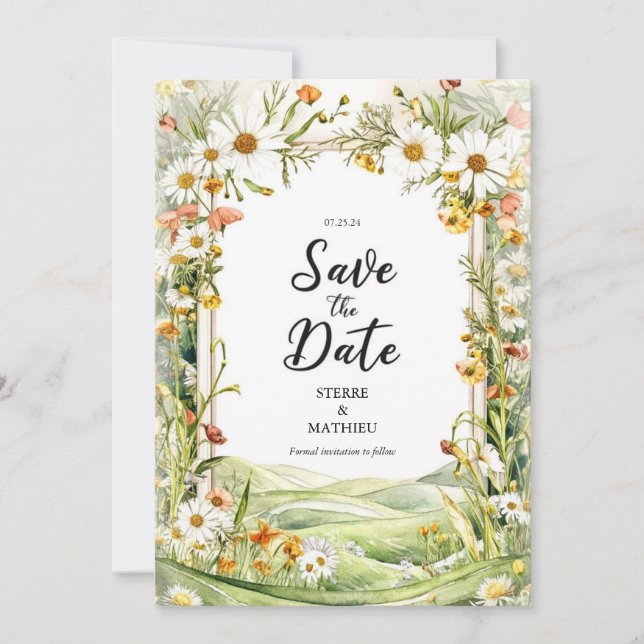 Save The Date Pastel Bloom Wildflower Wedding (Devant)