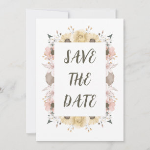Save The Date Pastel Color Floral Mariage