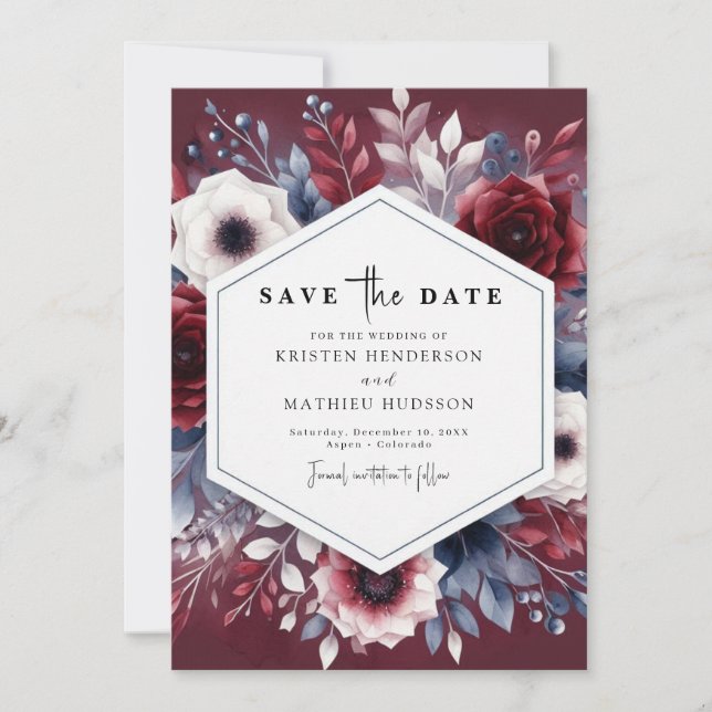 Save The Date Pastel Custom Bourgogne (Devant)