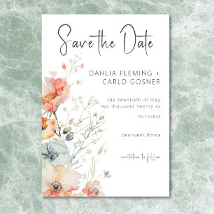 Save The Date Pastel Loose Fleur sauvage Mariage moderne