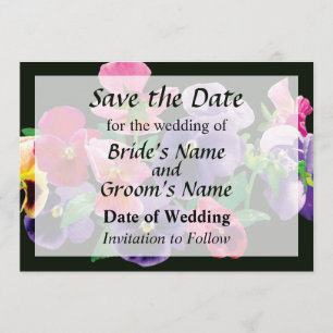 Save The Date Pastel Pansies Enregistrer la date