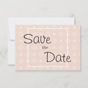 Save The Date Pastel Peach et Gold Géométrique
