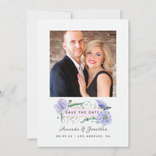 Save The Date Pastel Peonies Mariage floral Enregistrer la date