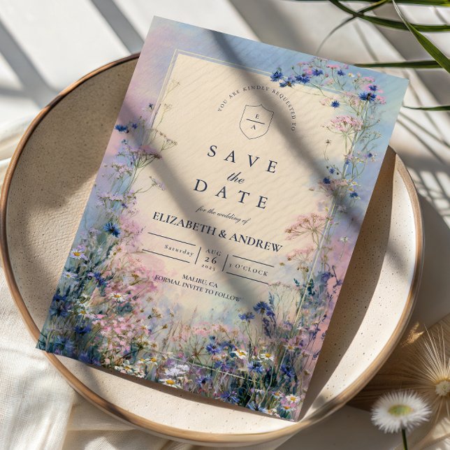 Save The Date Pastel Wildflower Meadow Wedding (Créateur téléchargé)