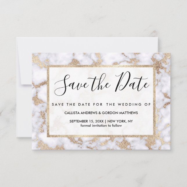 Save The Date Pattern de Chic White Gold Foil (Devant)