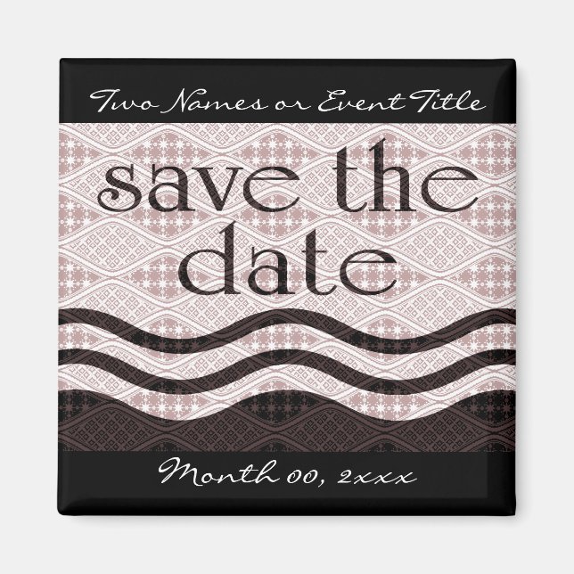 save the date : patterned waves : magnet (Front)