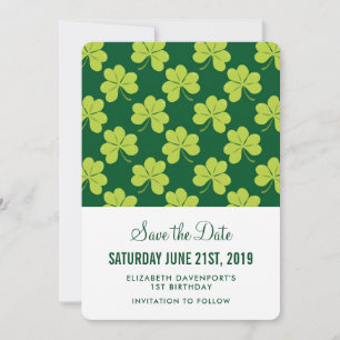 Save The Date Patters de clover vert
