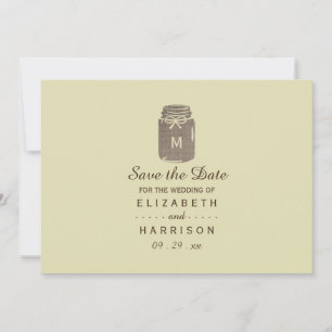 Save The Date Pays Burlap Mason Jar Mariage