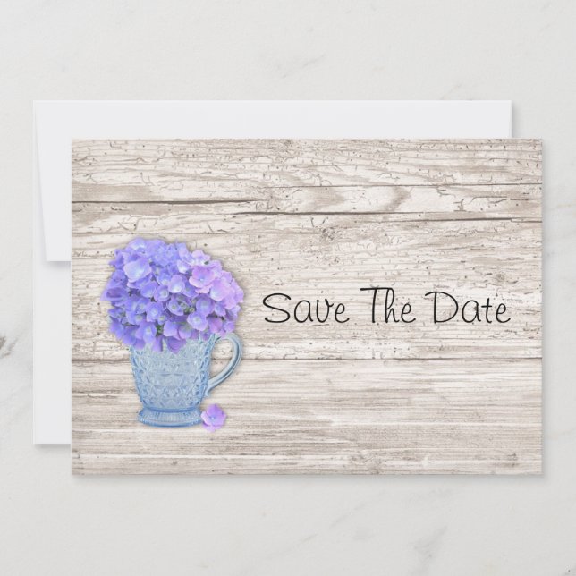 Save The Date Pays Hydrangea Enregistrer La Date (Devant)