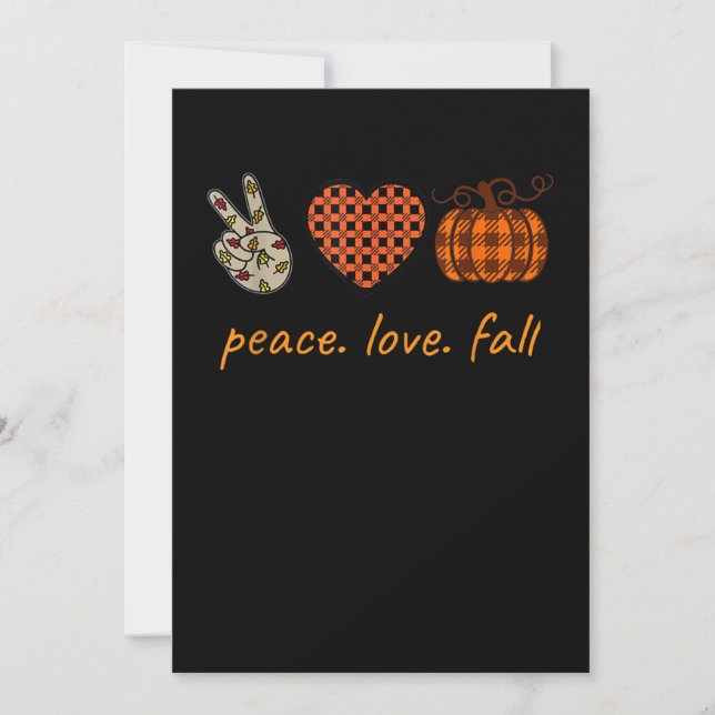 Save The Date Peace Love Fall Thanksgiving Leopard Citrouille (Devant)